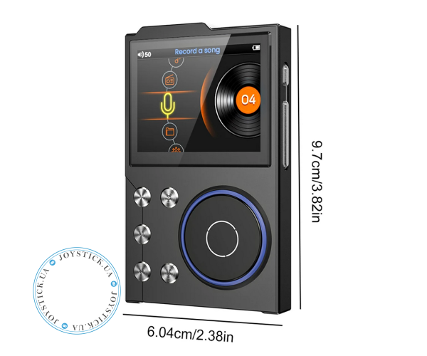 MP3-плеєр Hi-Fi AUDIO FM радіо Bluetooth DSD256 - підтримка Еквалайзера Line-Out та Диктофону пам'ять до 256 ГБ - Колір Металік-Темний